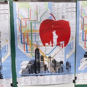 Hand Painted Original New York City Subway Map Artwork - Big Apple